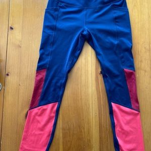 Woman’s exercise leggings Navy Blue and Red size X-small, All In Motion